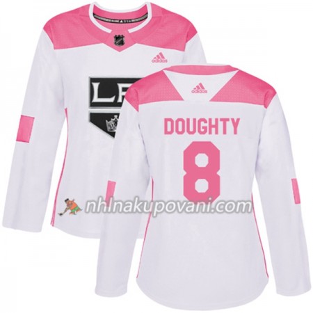 Los Angeles Kings Dresy Drew Doughty 8 Bílá 2017-2018 Adidas Růžová Fashion Authentic - Dámské Los Angeles Kings Dresy Drew Doughty 8 Bílá 2017-2018 Adidas Růžová Fashion Authentic - Dámské